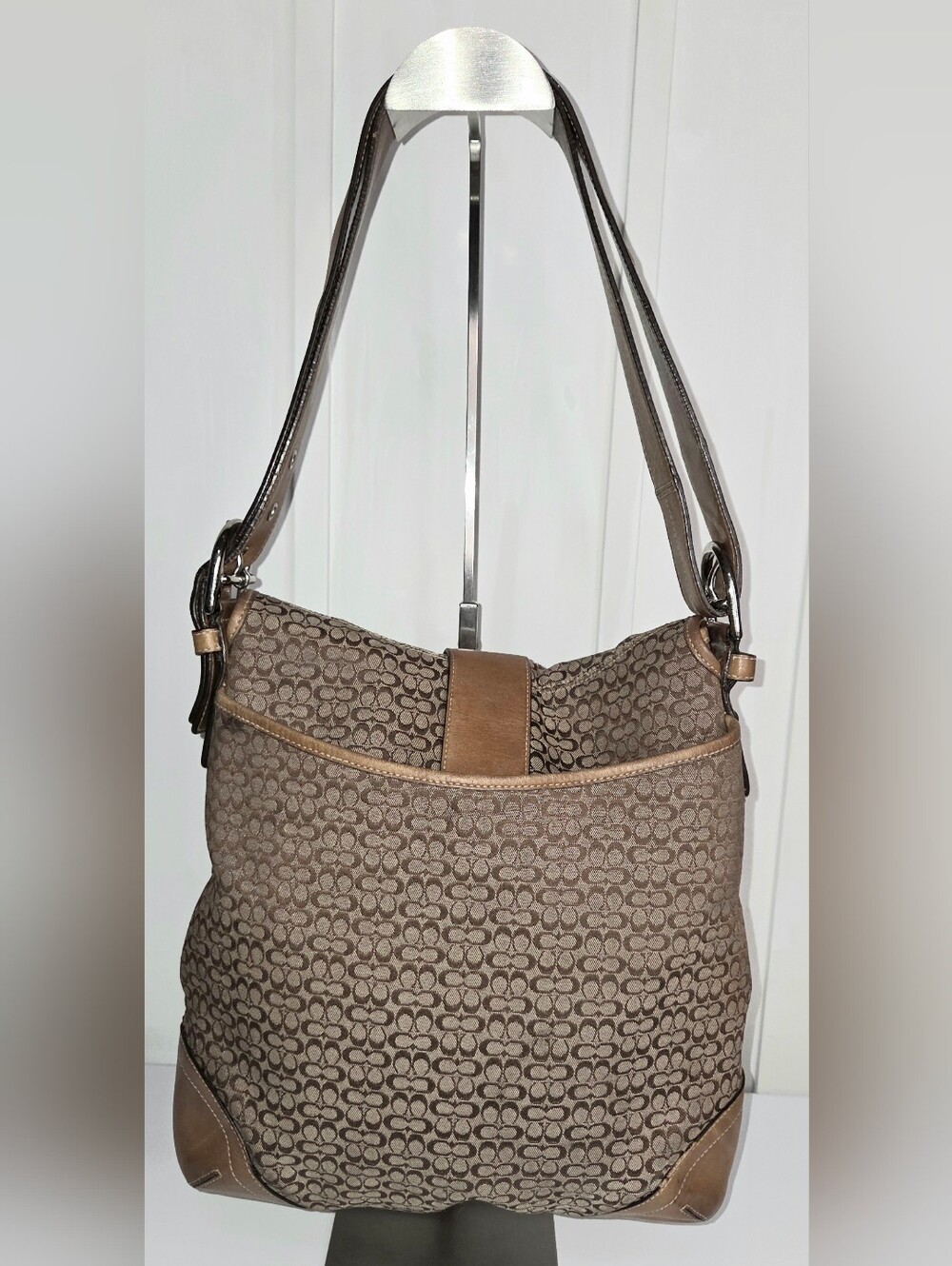 COACH “Soho Vintage” Brown Canvas 6377 Bag Crossbody Shoulder - Picture 2 of 8